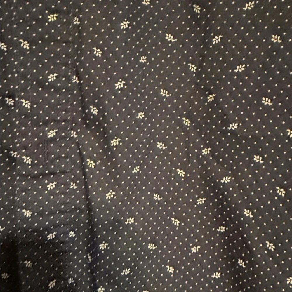 Chaps Navy Button-Up with Subtle White Pattern - Picture 3 of 4